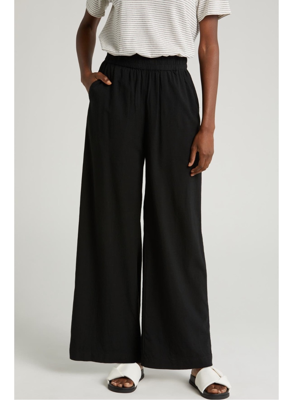 Marine Layer The Allison Wide Leg Black Trouser Pants New! - Picture 5 of 13